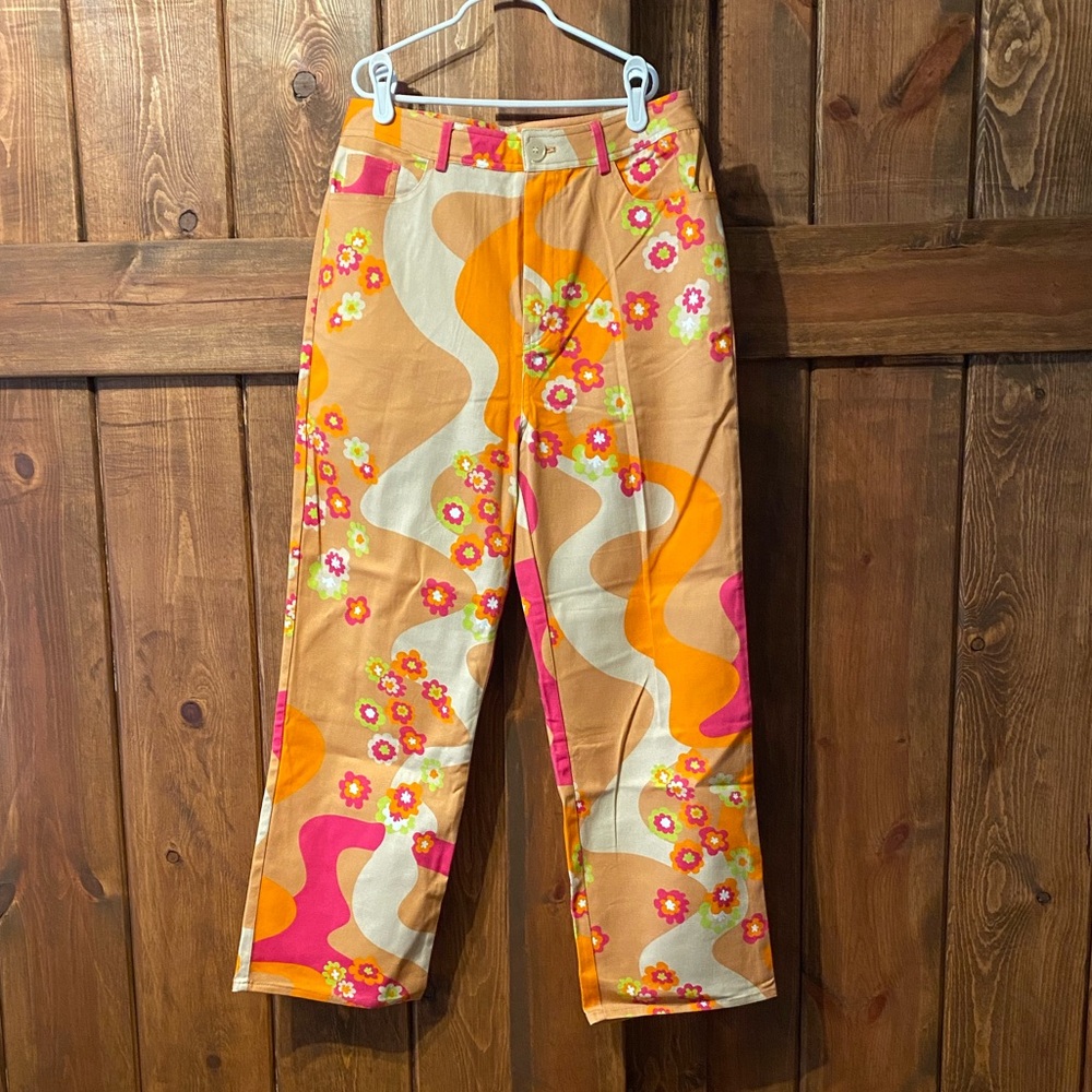 Another Girl Retro Psychedelic Print Jeans